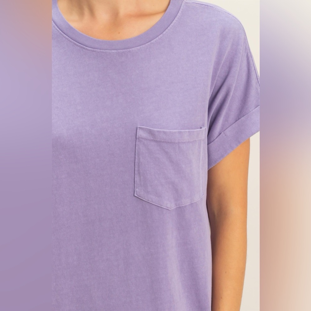 HYFVE Women's 100% Cotton Purple T-Shirt Dress - Picture 5 of 6